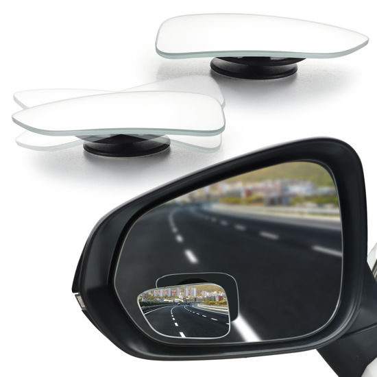 Picture of LivTee Blind Spot Car Mirror, HD Glass Frameless Convex Side Mirror Blindspot, Wide Angle Rear View Car Mirrors for Cars SUV Trucks and RVs - Car Accessories