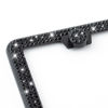 Picture of FIISFIIS Bling License Plate Frame for Women,2 Pack Premium Stainless Steel Rhinestone License Plate Holder,Handmade Glitter Crystal Diamond Girl Lincense Plate Tag Cover,Bedazzled Sparkly-Black