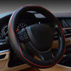 Picture of Car Steering Wheel Cover, Anti-Slip, Safety, Soft, Breathable, Heavy Duty, Thick, Full Surround, Sports Style (Black with Red line)