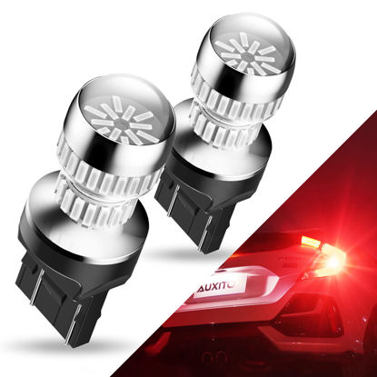 Picture of AUXITO Upgraded 7440 7443 LED Bulb Red for Tail Lights Brake Lights, Super Bright T20 W21W 7441 7444 LED Replacement for Stop Tail Brake Signal Lights, Pack of 2