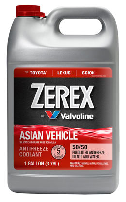Picture of Zerex Asian Vehicle Red Silicate and Borate Free 50/50 Prediluted Ready-to-Use Antifreeze/Coolant 1 GA