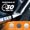 Picture of Professional Automotive Seam Sealer, Paintable Quick-Set Polyurethane Auto Body Seam Sealer for Metal Surfaces of Cars, Trucks, Etc, Includes Gloves & Tip - White RV Roof Sealant