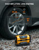 Picture of AstroAI Tire Inflator Portable Air Compressor Pump 150PSI 12V DC/110V AC with Dual Metal Motors &LED Light， Automotive Car Accessories&Two mode for car, bicycle tires and air mattresses, Yellow