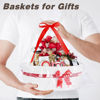 Picture of Yeeeasy Gift Basket with Bow and Gift Bag Simplicity Home Decor Rope Basket for Gifts Empty 13.5" X 8.5" X 5.5" Storage Basket Baby Toy Basket with Handles, White