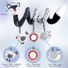 Picture of Euyecety Baby Spiral Plush Toys, Black White Stroller Toy Stretch & Spiral Activity Toy Car Seat Toys, Hanging Rattle Toys for Crib Mobile, Newborn Sensory Toy Best Gift for 0 3 6 9 12 Months Baby-Fox