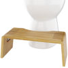 Picture of Squatty Potty Oslo Folding Bamboo Toilet Stool - 7 Inches, Collapsible Bathroom Stool for Kids and Adults - Brown, Portable and Space-Saving