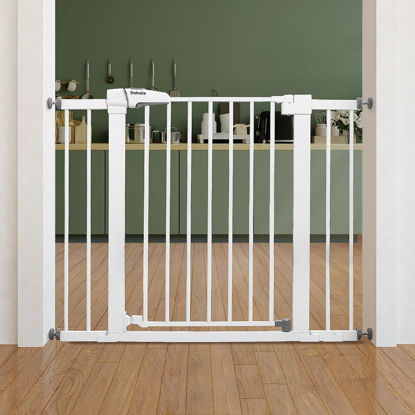 Picture of Babelio Baby Gate for Doorways and Stairs, 26''-40'' Auto Close Dog/Puppy Gate, Easy Install, Pressure Mounted, No Drilling, fits for Narrow and Wide Doorways, Safety Gate w/Door for Child and Pets