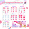 Picture of SAVILAND 168Pcs 7 Pack Press on Nails for Kids Children Fake Nails Stick on Nails Pre-glue Full Cover Glitter Gradient Color Star Short Acrylic Nail Tips Nail Art Christmas Gifts for 8-12 Year Kids