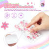 Picture of SAVILAND 168Pcs 7 Pack Press on Nails for Kids Children Fake Nails Stick on Nails Pre-glue Full Cover Glitter Gradient Color Star Short Acrylic Nail Tips Nail Art Christmas Gifts for 8-12 Year Kids