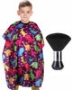 Picture of Kids Barber Cape with Neck Duster Brush, Professional Salon Hair Cutting Cape with Adjustable Snap Closure(Cartoon Dinosaur)