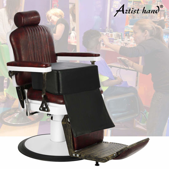 Picture of Artist hand Children Leather Cushion Oversize Barber Salon Booster Seat,Spa Equipment Black