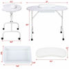 Picture of Yaheetech 37-inch Portable & Foldable Manicure Table Nail Desk Workstation with Large Drawer/Client Wrist Pad/Controllable Wheels/Carrying Case for Spa Beauty Salon White, 1 Count (Pack of 1)