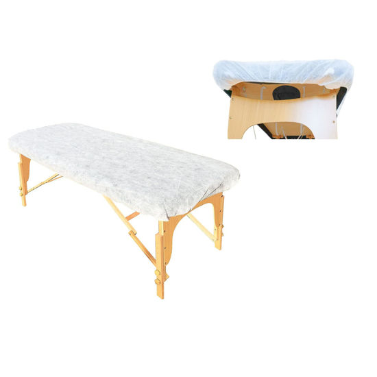 Picture of ZMDREAM Pack of 20 Disposable Fitted Massage Table Sheets Bed Covers with Elastic Maximum 82 x 35 inches White