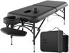 Picture of CLORIS 84" Professional Massage Table Portable 2 Folding Lightweight Facial Solon Spa Tattoo Bed Height Adjustable with Carrying Bag & Aluminium Leg Hold Up to 1100LBS