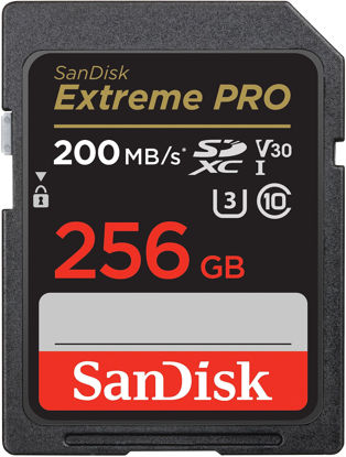 Picture of SanDisk 256GB Extreme PRO SDXC UHS-I Memory Card - C10, U3, V30, 4K UHD, SD Card - SDSDXXD-256G-GN4IN, Dark gray/Black