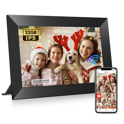 Picture of Frameo 10.1 Inch WiFi Digital Picture Frame with 32GB Memory, 1280 x 800 IPS Touch Screen Smart Electronic Photo Frame, Wall Mountable, Auto-Rotate, Share Photos/Videos Via Frameo App from Anywhere