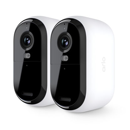 Picture of Arlo Essential Security Camera 1080p HD | Indoor - Outdoor | 2nd Gen | Wireless with Spotlight, 2-Way Audio, Color Night Vision, Live Stream, Real Time Notifications, Wide Angle - White, 2 Cameras