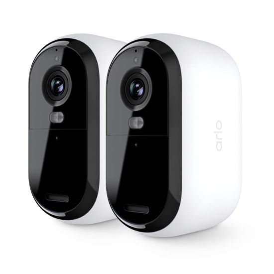 Picture of Arlo Essential Security Camera 1080p HD | Indoor - Outdoor | 2nd Gen | Wireless with Spotlight, 2-Way Audio, Color Night Vision, Live Stream, Real Time Notifications, Wide Angle - White, 2 Cameras