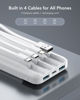 Picture of Portable Charger with Built in Cables, Portable Charger with Cords Wires Slim 10000mAh Travel Battery Pack 6 Outputs 3 Inputs 3A Fast Charging Power Bank for Samsung Google Pixel LG Moto iPhone iPad