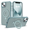 Picture of SKYLMW Compatible with iPhone 13 Case & iPhone 14 Case with Invisible Magnetic O-Ring Stand Translucent Case for iPhone 13 & 14 6.1" [Compatible with MagSafe][Great Grip Feeling], Blue