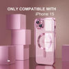 Picture of Misea Magnetic for iPhone 15 Case Compatible with MagSafe [Never Yellowing] [Military Grade Drop Protection] Full Camera Lens Protector Plating Soft Clear Phone Case for Women Girls, Pink