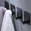 Picture of DELITON Adhesive Hooks - 4 Pack Towel/Coat Hooks Wall Hooks Stick on Bathroom or Kitchen (Matte Black, Stainless Steel)