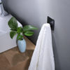 Picture of DELITON Adhesive Hooks - 4 Pack Towel/Coat Hooks Wall Hooks Stick on Bathroom or Kitchen (Matte Black, Stainless Steel)