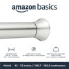 Picture of Amazon Basics Easy Install Shower Curtain Tension Rod, Adjustable Length, 42-72", Nickel