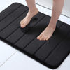 Picture of Buganda Memory Foam Bath Mat, 24" x 16", Ultra Soft and Non-Slip Bathroom Rugs, Water Absorbent and Machine Washable Bath Rug for Bathroom, Shower, and Tub, Black