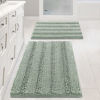 Picture of H.VERSAILTEX Sage Bathroom Rugs, Bath Mat Set of 2 Extra Thick Chenille Striped Pattern Shaggy Bath Rugs for Bathroom, Non Skid Bath Mats for Bathroom Floor (32 x 20 Plus 24 x 17 - Inches)