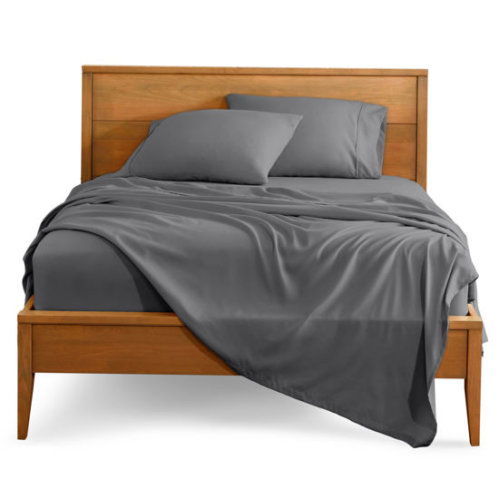 Picture of Bare Home Luxury 1800 Ultra-Soft Microfiber Queen Bed Sheets - Double Brushed, Deep Pockets, Easy Fit - 4 Piece Set - Bedding Sheets & Pillowcases (Grey)