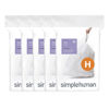 Picture of simplehuman Code H 100 Count,Genuine Custom Fit Liners, Drawstring Trash Bags in Dispenser Packs, 30-35 Liter / 8-9 Gallon, White