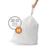 Picture of simplehuman Code H 100 Count,Genuine Custom Fit Liners, Drawstring Trash Bags in Dispenser Packs, 30-35 Liter / 8-9 Gallon, White