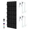 Picture of Gorilla Grip Over the Door Shoe Organizer, 24 Large Breathable Mesh Pockets, Space Saving Hanging Storage Holder, Closet Rack Hanger Holds Up to 40 lbs, Hangs on Closets for Shoes, Accessories, Black