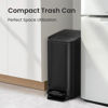 Picture of Cesun Small Bathroom Trash Can with Lid Soft Close, Step Pedal, 6 Liter / 1.6 Gallon Stainless Steel Garbage Can with Removable Inner Bucket, Anti-Fingerprint Finish (Matt Black)