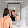 Picture of LOAAO Black Metal Framed Bathroom Mirror for Wall, 22X30 Inch Rounded Rectangle Mirror, Matte Black Bathroom Vanity Mirror Farmhouse, Anti-Rust, Tempered Glass, Hangs Horizontally or Vertically