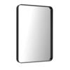 Picture of LOAAO Black Metal Framed Bathroom Mirror for Wall, 22X30 Inch Rounded Rectangle Mirror, Matte Black Bathroom Vanity Mirror Farmhouse, Anti-Rust, Tempered Glass, Hangs Horizontally or Vertically