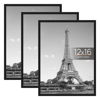 Picture of upsimples 12x16 Picture Frame Black 3 Pack, Scratch-Proof Poster Frames 12 x 16 for Photo Gallery - Slide-In Strips, Horizontal or Vertical Wall Mounting