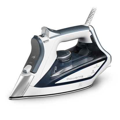 Picture of Rowenta Iron Steamer for Clothes, Focus Stainless Steel Soleplate, 400 Microsteam Holes, Powerful Steam Iron, Lightweight, Leakproof, 1725 Watts