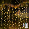 Picture of suddus Curtain Lights for Bedroom, 200 Led Hanging String Lights Outdoor, Fairy Curtain Lights Indoor for Christmas, Dorm, Wall, Backdrop, Window, Wedding, Party, Brithday Decor, Warm White