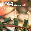 Picture of Clear Christmas String Lights 100 Count 25 Feet Incandescent Bulb Mini Lights for Indoor Xmas Tree Garland Birthday Wedding Party Festival Decoration, Green Wire