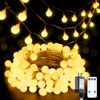 Picture of JMEXSUSS 100 LED Connectable Globe String Lights Indoor Bedroom, 33ft Warm White Christmas String Lights Plug in with Remote, 8Mode Hanging Fairy Lights Outdoor for Room Classroom Party Decor