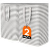 Picture of Lifewit 2 Pack Laundry Hamper Large Collapsible Laundry Baskets, Freestanding Waterproof Clothes Hamper with Easy Carry Handles in Laundry Room Bedroom Bathroom College Dorm for Adults, Grey, 2 x 80L