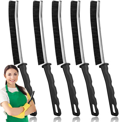Picture of Crevice Cleaning Brush, Bathroom Gap Cleaning Brush, Hard Bristle Brush for Cleaning, Multifunctional Gap Brush, for Blind, Baseboard, Fan, Window or Sliding Door Track (5pcs)