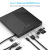 Picture of ORIGBELIE External CD DVD Drive, Ultra Slim CD Burner USB 3.0 with 4 USB Ports and 2 TF/SD Card Slots, Optical Disk Drive for Laptop Mac, PC Windows 11/10/8/7 Linux OS