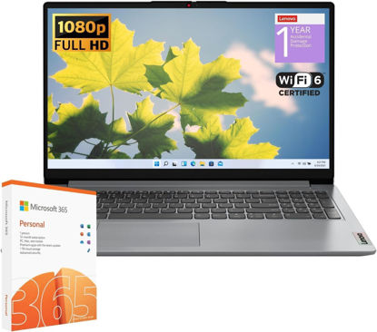 Picture of Lenovo IdeaPad 1 Student Laptop, Intel Dual Core Processor, 20GB RAM, 1TB SSD + 128GB eMMC, 15.6" FHD Display, 1 Year Office 365, Windows 11 Home, Wi-Fi 6, Webcam, Bluetooth, SD Card Reader, Grey