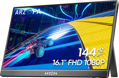 Picture of ARZOPA 16.1'' 144Hz Portable Gaming Monitor, 106% sRGB 1080P FHD Kickstand Portable Monitor with HDR, Ultra Slim, Eye Care, External Second Screen for Laptop, PC, PS5, Mac, Xbox-Z1FC
