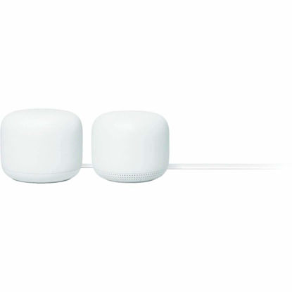 Picture of Nest WiFi Router with 1 Point - Mesh for Wireless Internet Wi-Fi Extender Smart Speaker Works and Google Home Systems Snow