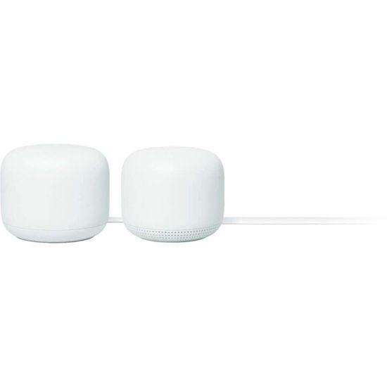 Picture of Nest WiFi Router with 1 Point - Mesh for Wireless Internet Wi-Fi Extender Smart Speaker Works and Google Home Systems Snow