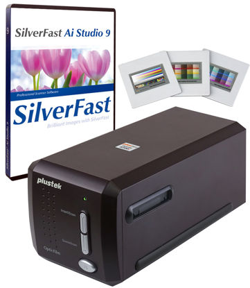 Picture of Plustek OpticFilm 8300i Ai Film Scanner - Converts 35mm Film & Slide into Digital, Bundle SilverFast Ai Studio 9 + QuickScan Plus, Include Advanced IT8 Calibration Target (3 Slide)